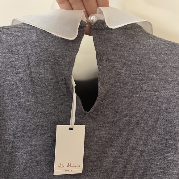 Vila Milano Crystal Lace Collar With Pearl Button Closure - Picture 7 of 13